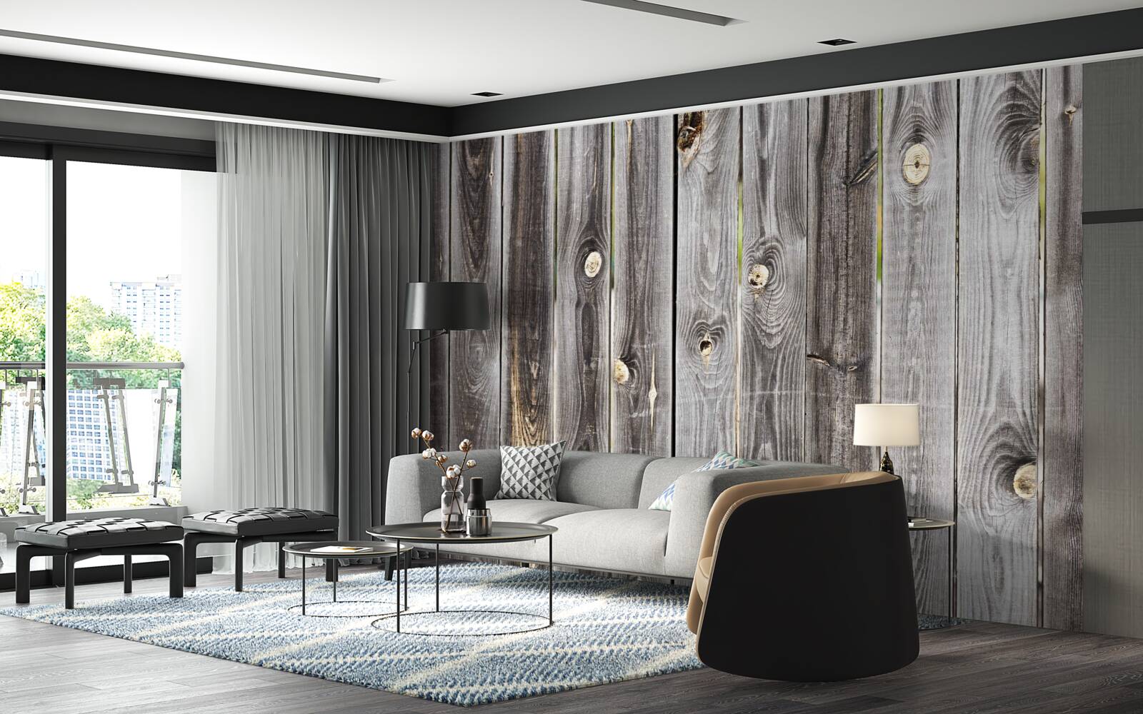 Fototapeta ciemnoszary drewniany płot