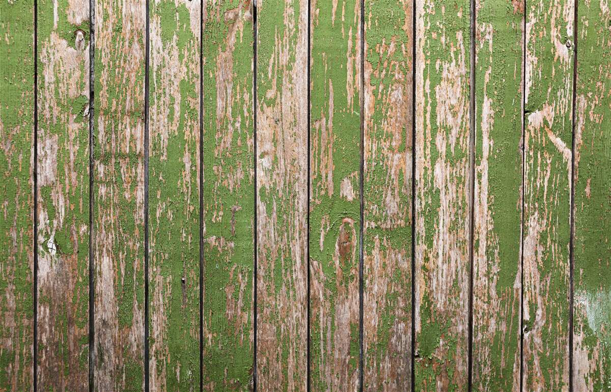 Fototapeta starożytny, zniszczony zielony płot