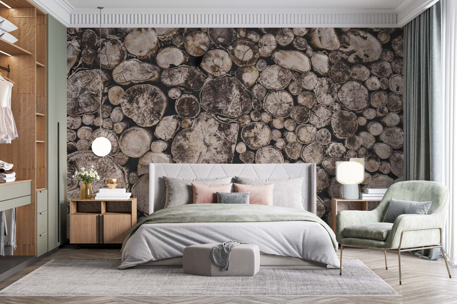 Fototapeta nieczyste kawałki drewna