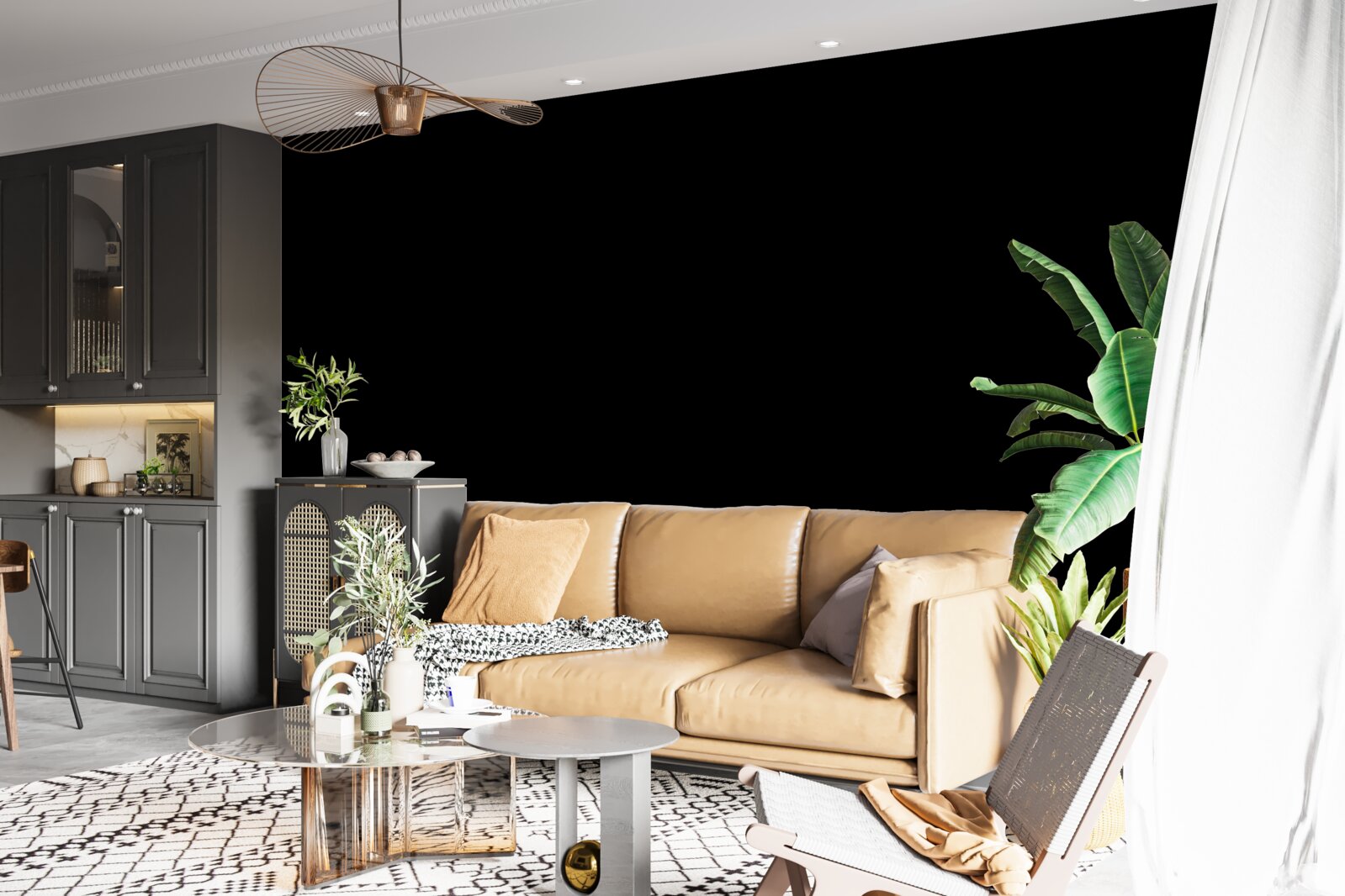 Fototapeta wąskie, drzewiaste patyczki w kolorze szarym