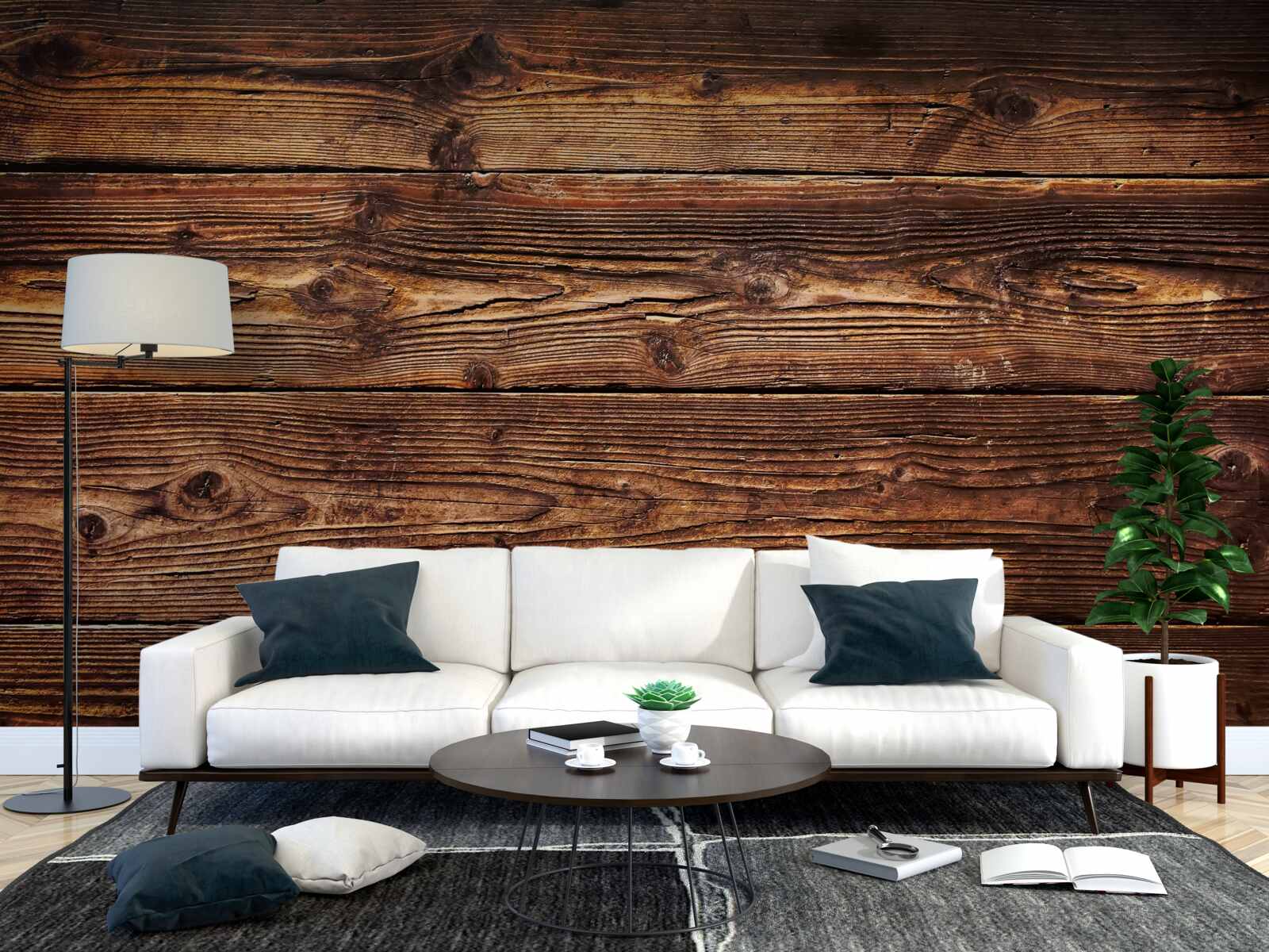 Fototapeta ciemnobrązowa deska parkietowa