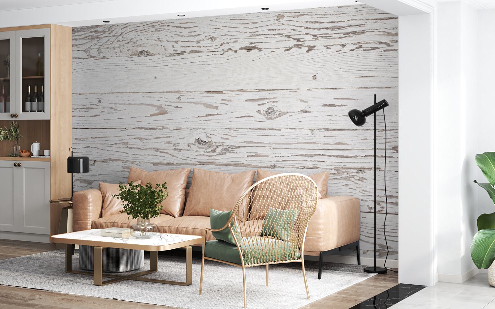 Fototapeta bielona, zabytkowa deska parkietowa