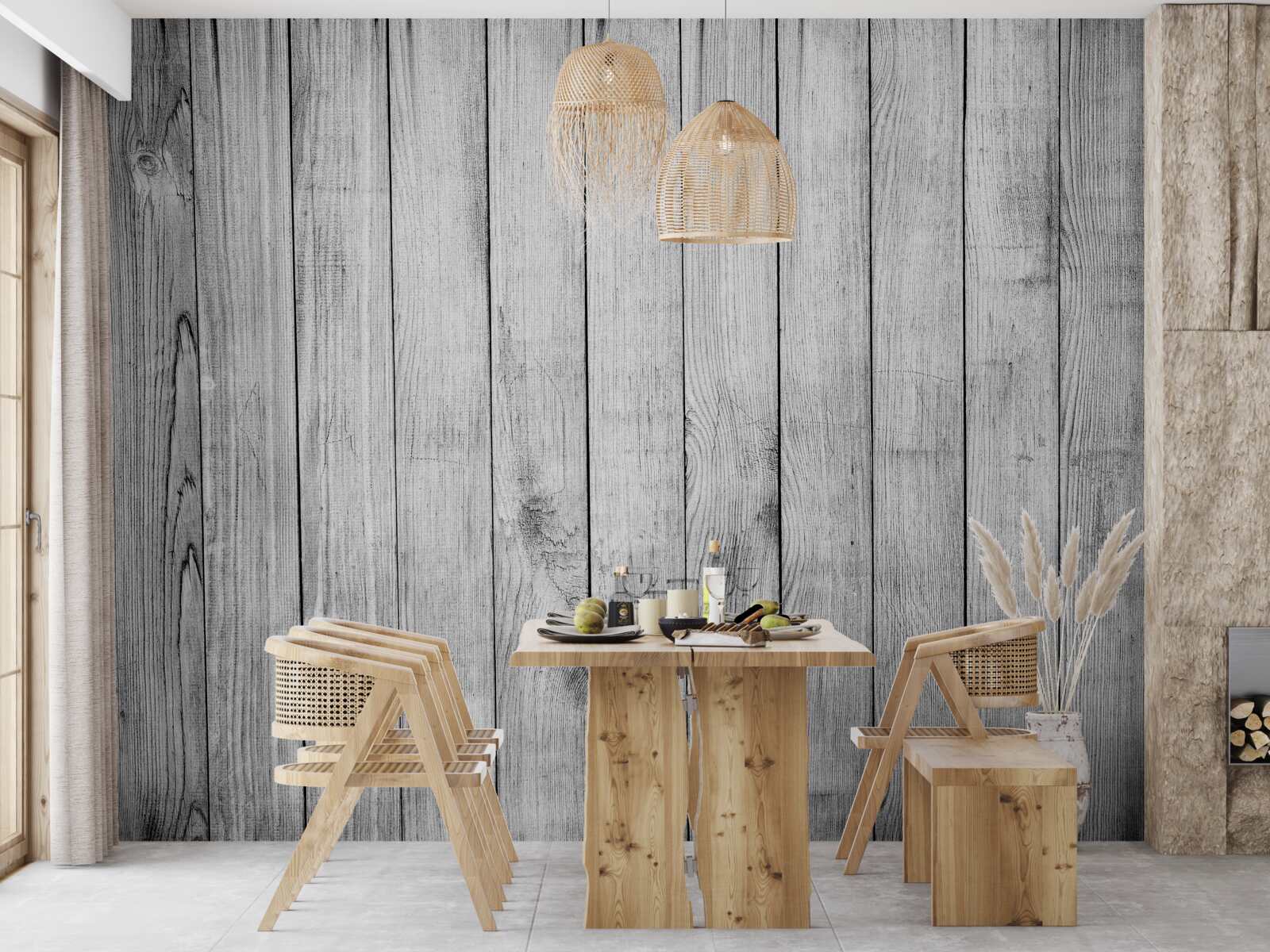 Fototapeta jasnoszara deska parkietowa