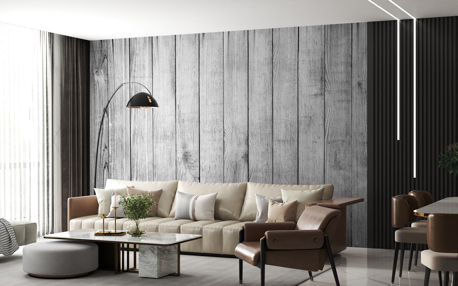 Fototapeta jasnoszara deska parkietowa