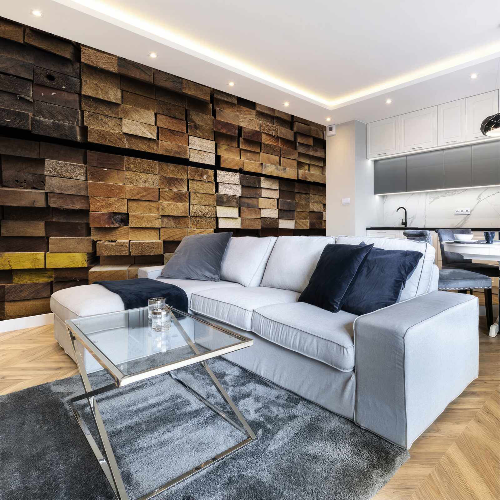 Fototapeta drewniane deski ułożone w kolejności