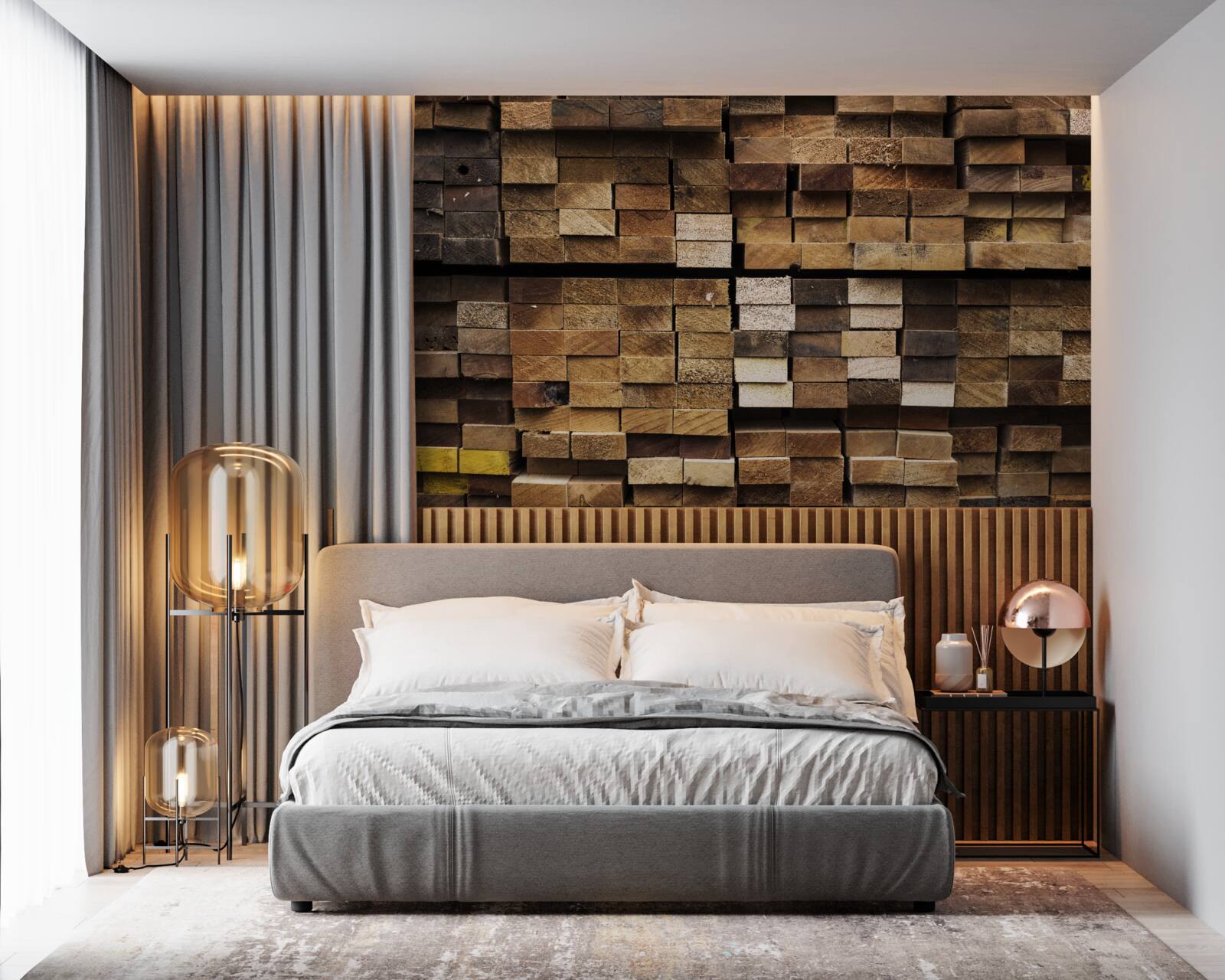 Fototapeta drewniane deski ułożone w kolejności