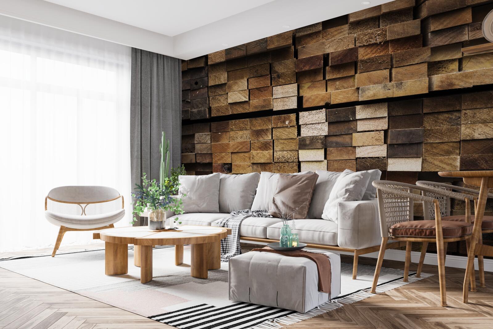 Fototapeta drewniane deski ułożone w kolejności