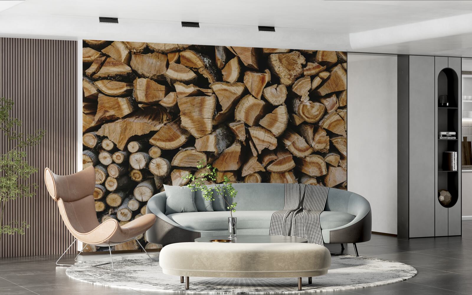 Fototapeta kawałki drewna ułożone razem