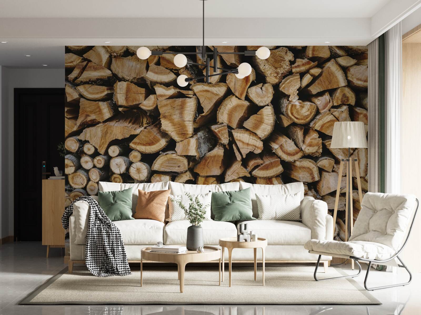 Fototapeta kawałki drewna ułożone razem