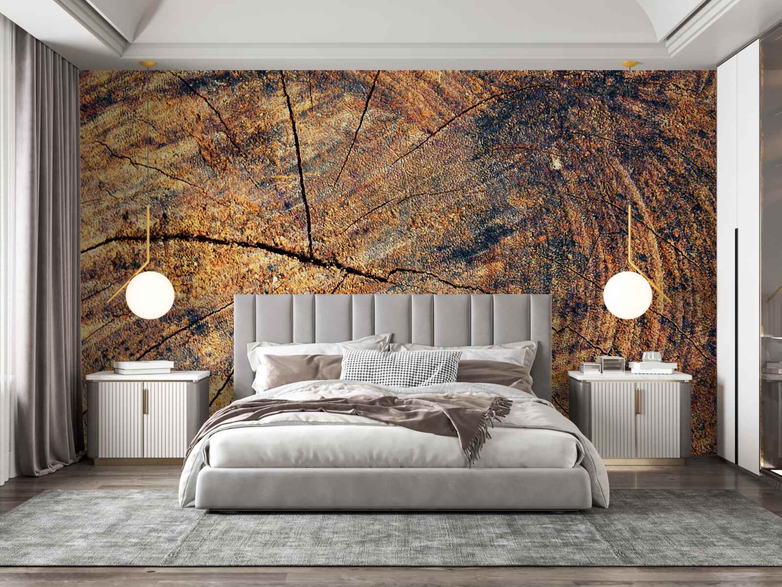 Fototapeta Łańcuchy życia drzewa na ściętym pniu