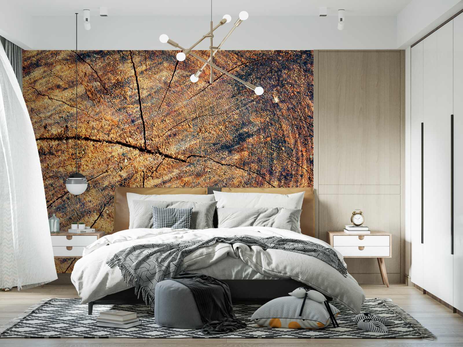 Fototapeta Łańcuchy życia drzewa na ściętym pniu