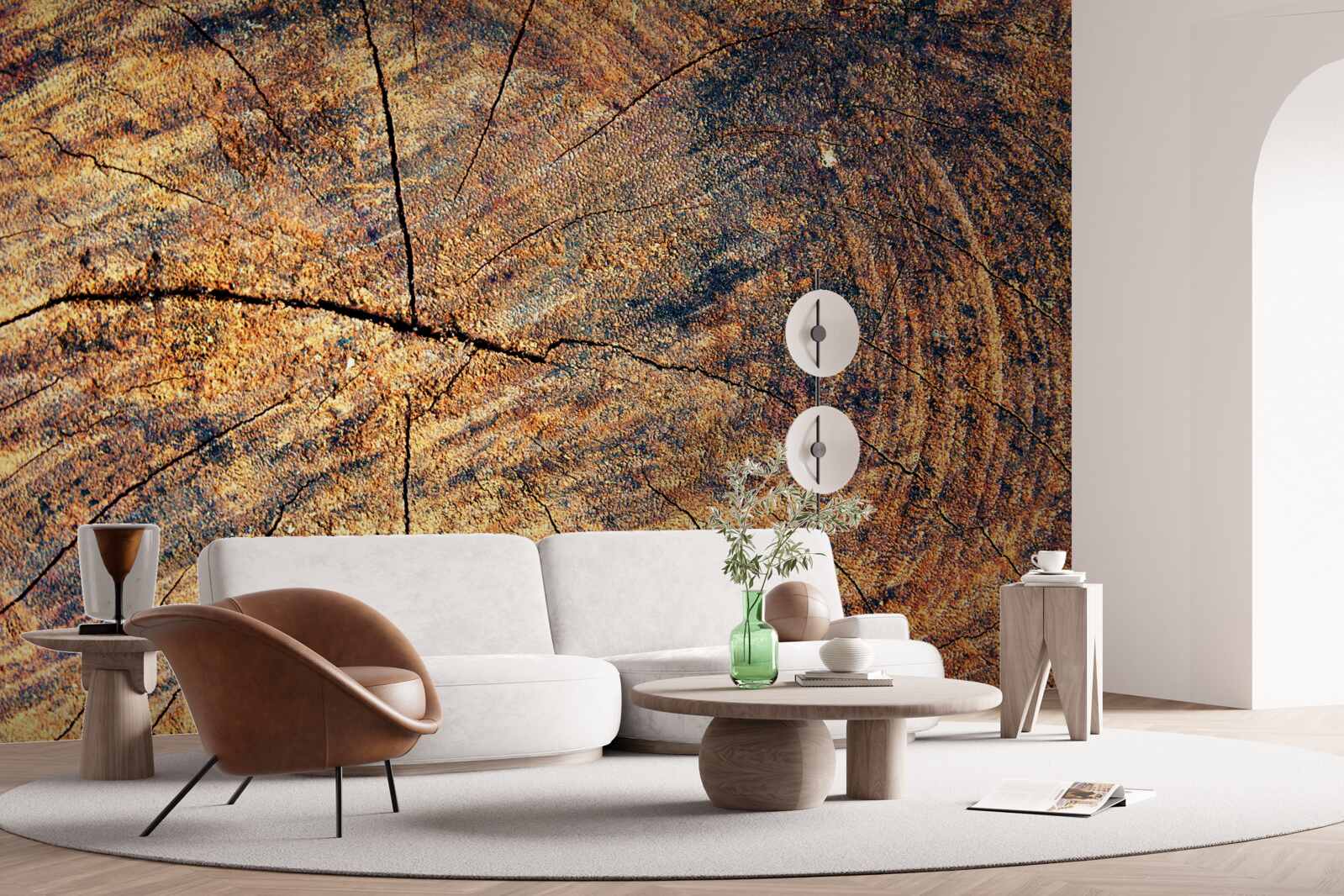 Fototapeta Łańcuchy życia drzewa na ściętym pniu