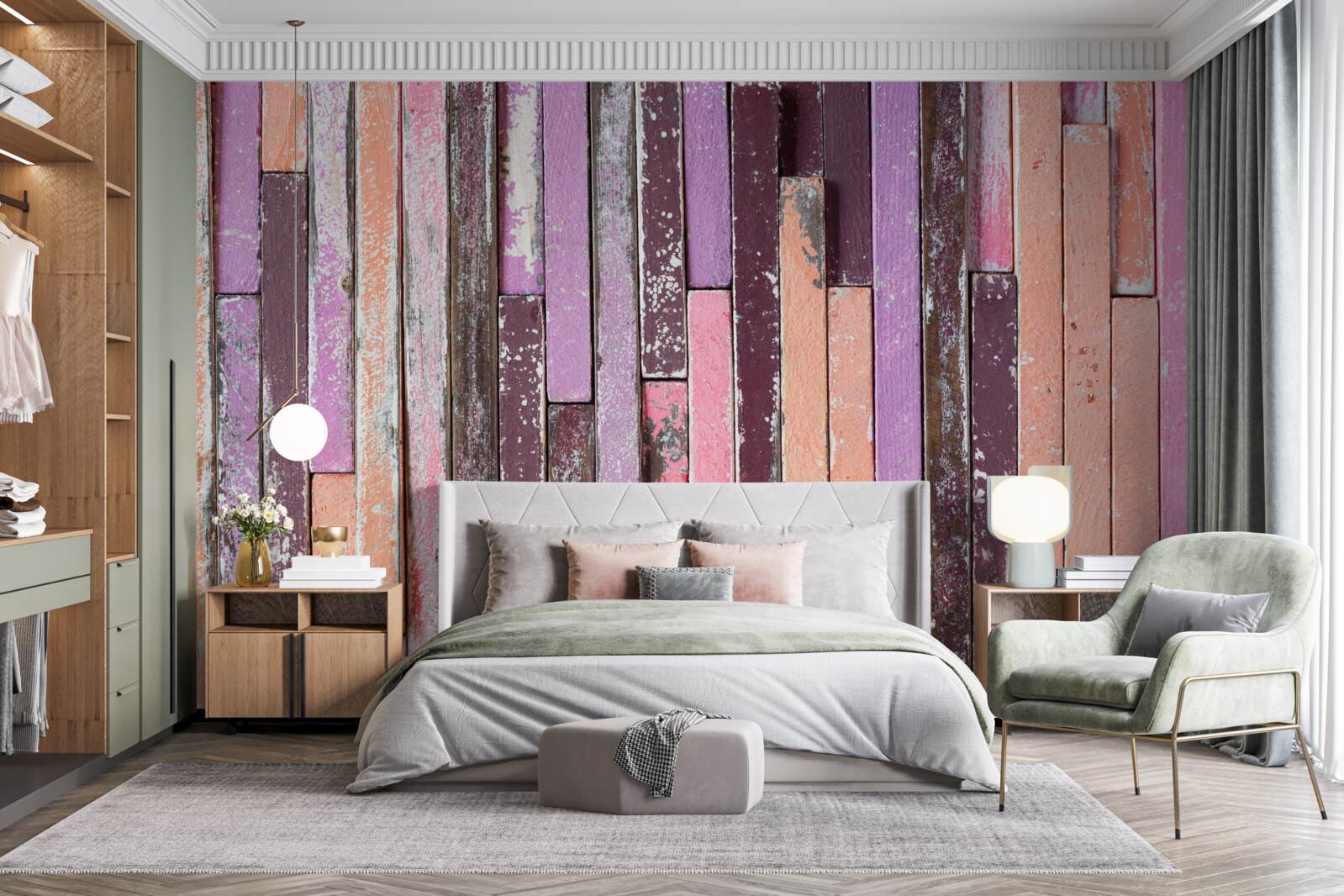 Fototapeta listwy drewniane parkietu w różnych kolorach z dawnych czasów