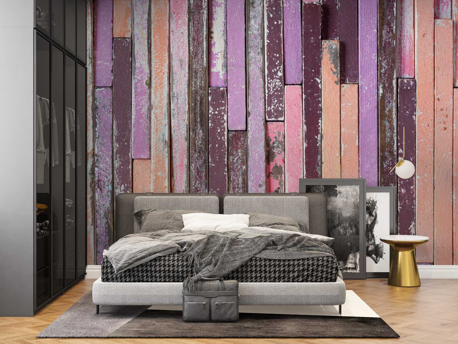 Fototapeta listwy drewniane parkietu w różnych kolorach z dawnych czasów