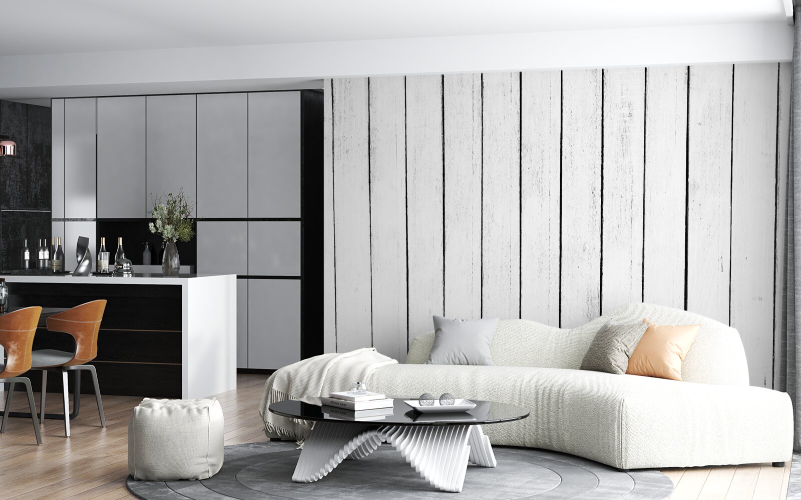 Fototapeta biała deska parkietowa