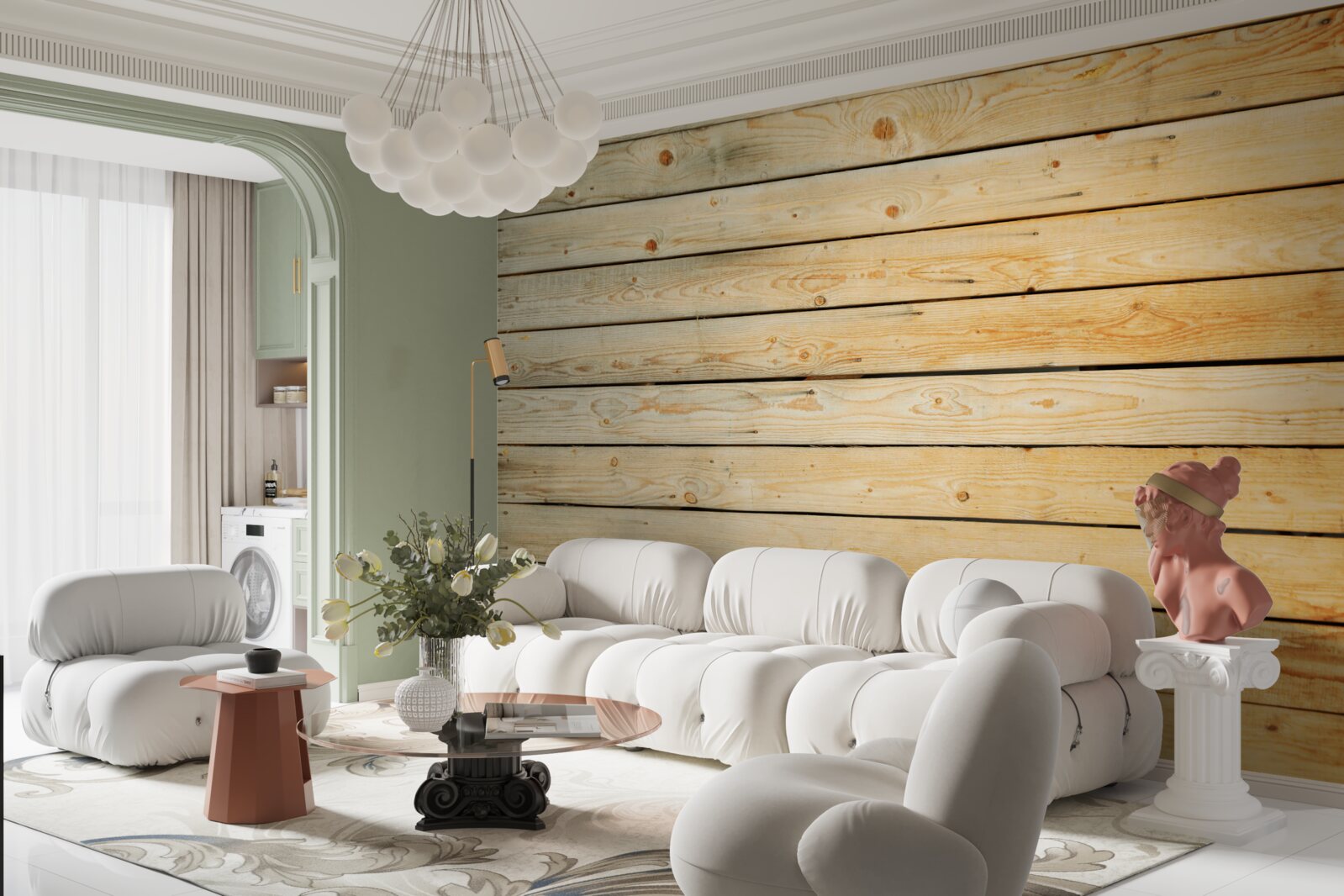 Fototapeta pałki wykonane z jasnobrązowego drewna