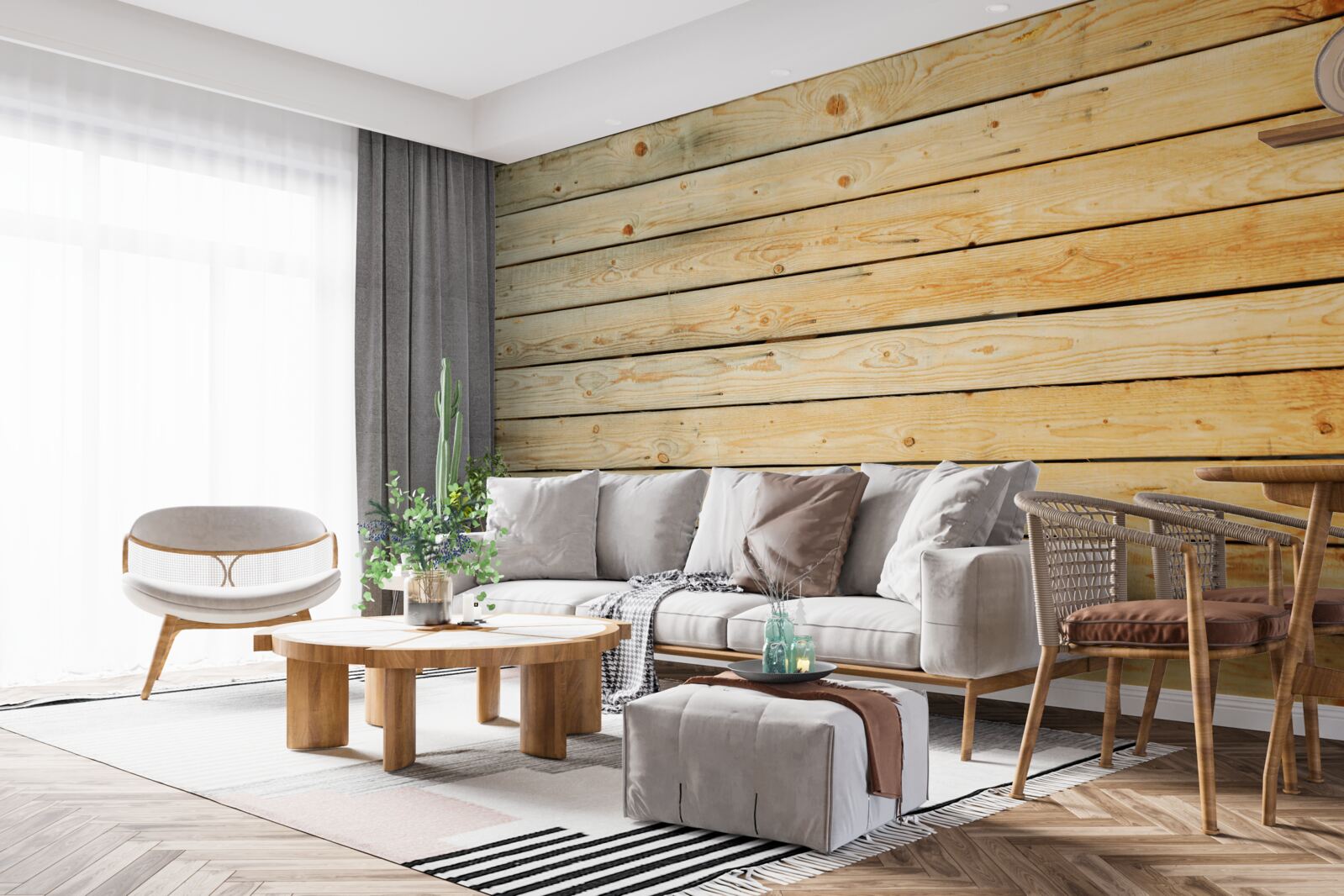 Fototapeta pałki wykonane z jasnobrązowego drewna