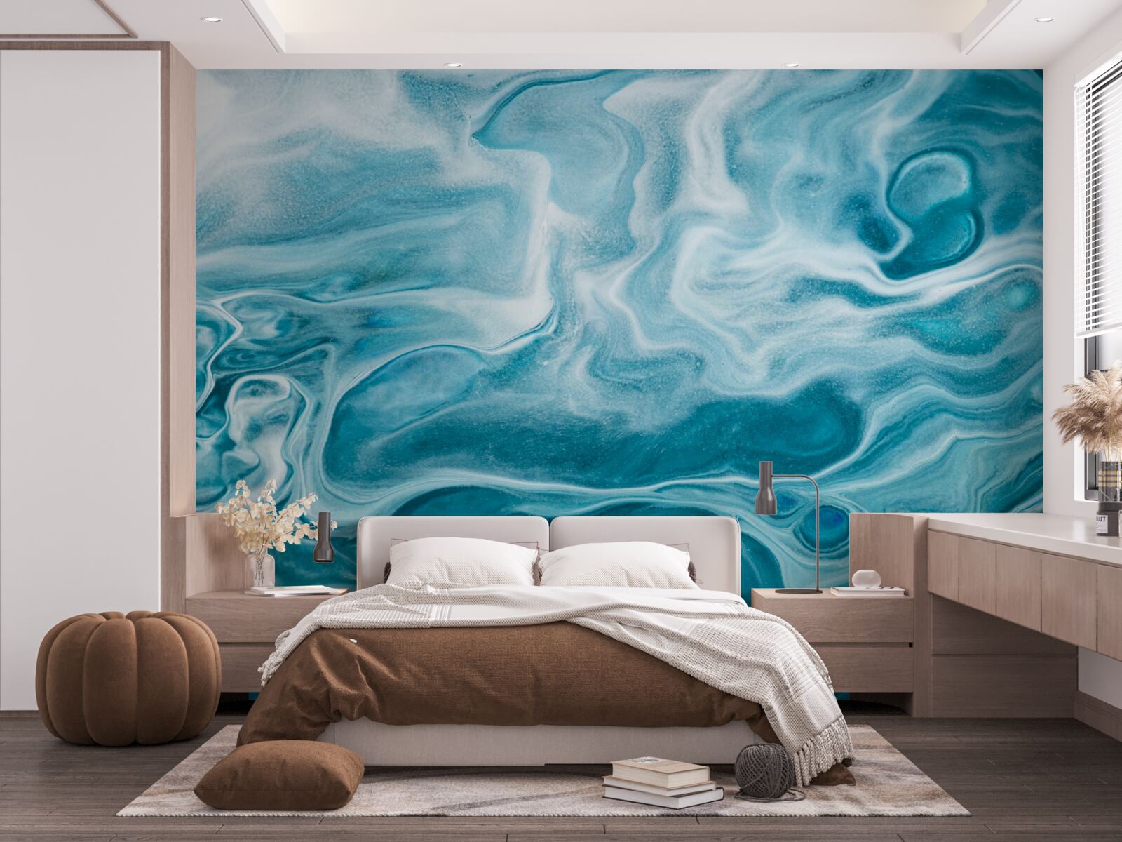 Fototapeta subtelny turkusowy odcień marmuru