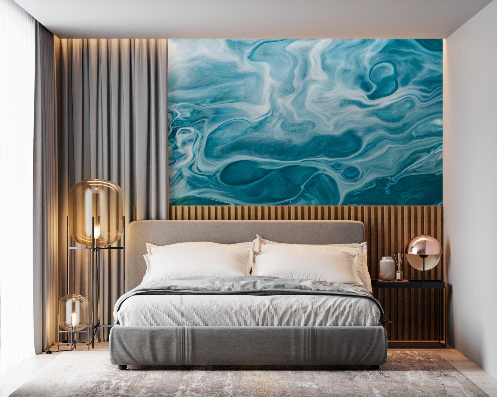 Fototapeta subtelny turkusowy odcień marmuru