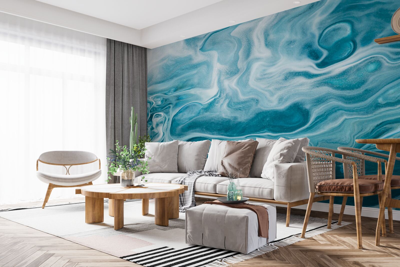 Fototapeta subtelny turkusowy odcień marmuru