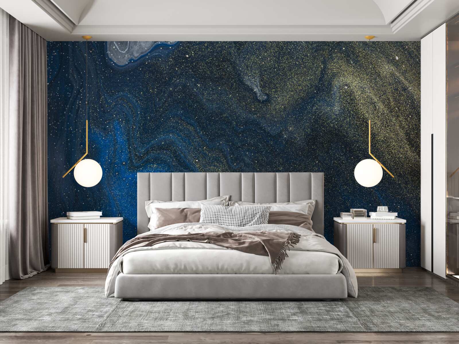 Fototapeta niebiesko-złoty pył