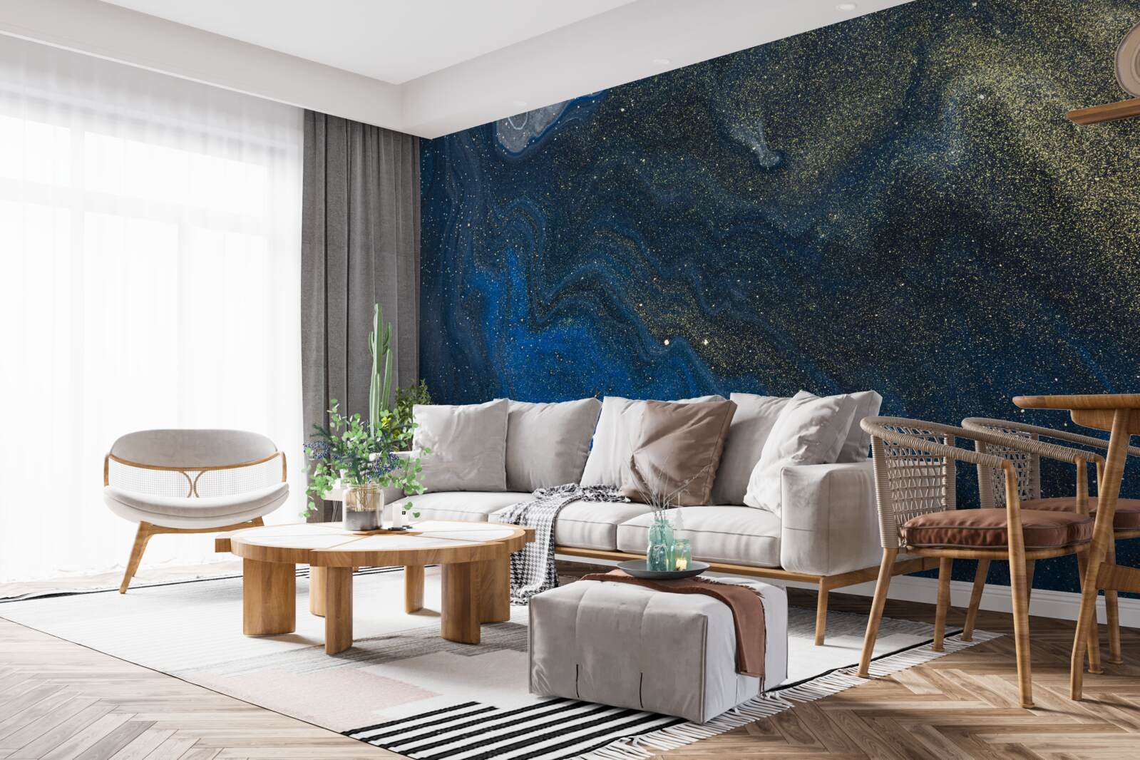 Fototapeta niebiesko-złoty pył