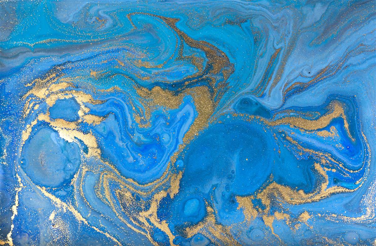 Fototapeta błękit i złoto w stylu marmuru