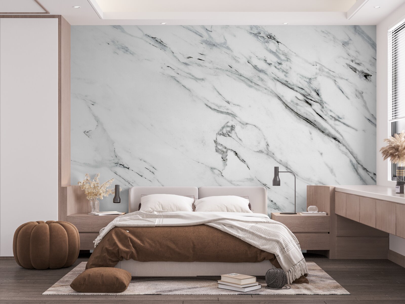 Fototapeta biały marmur z szarymi smugami