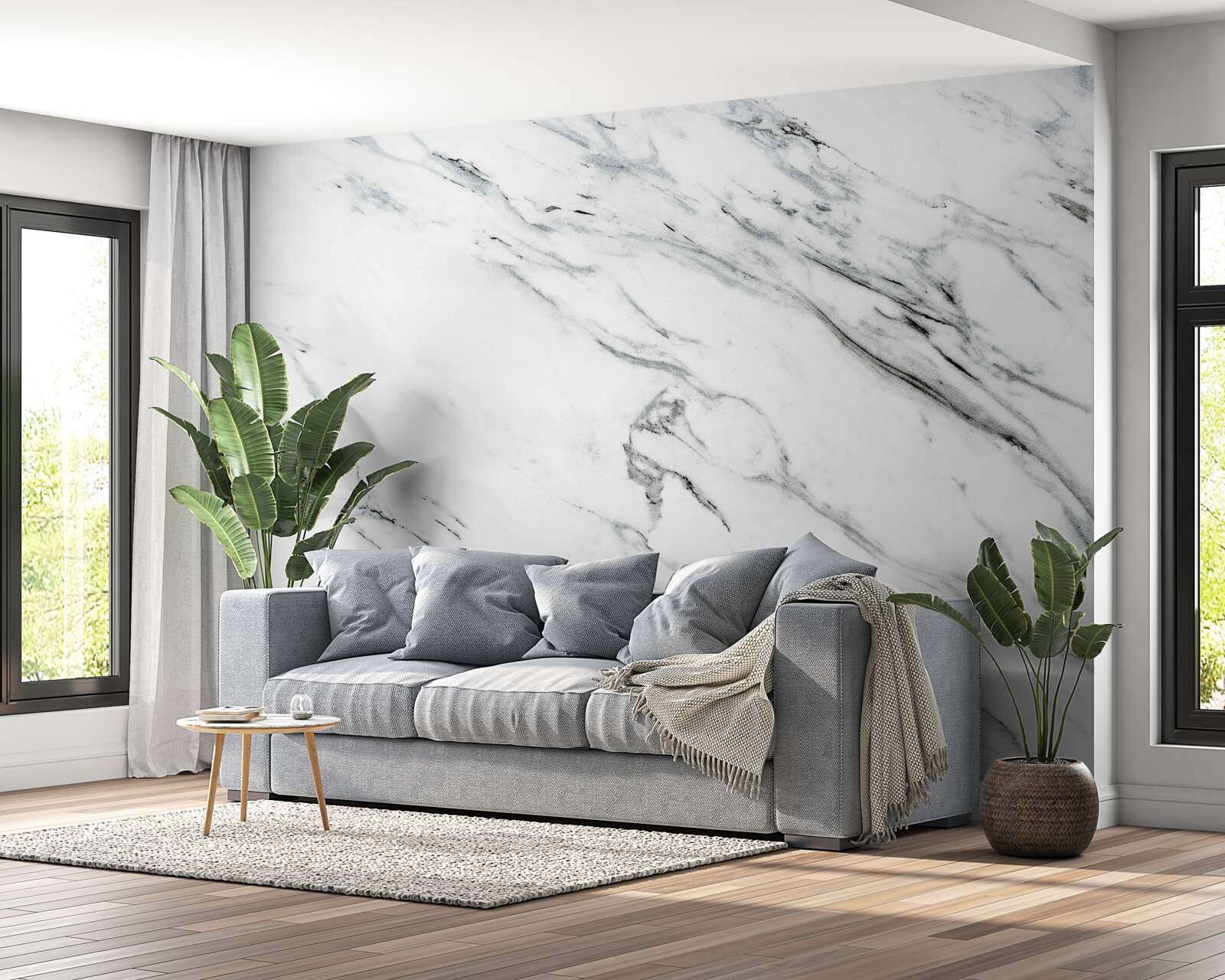 Fototapeta biały marmur z szarymi smugami