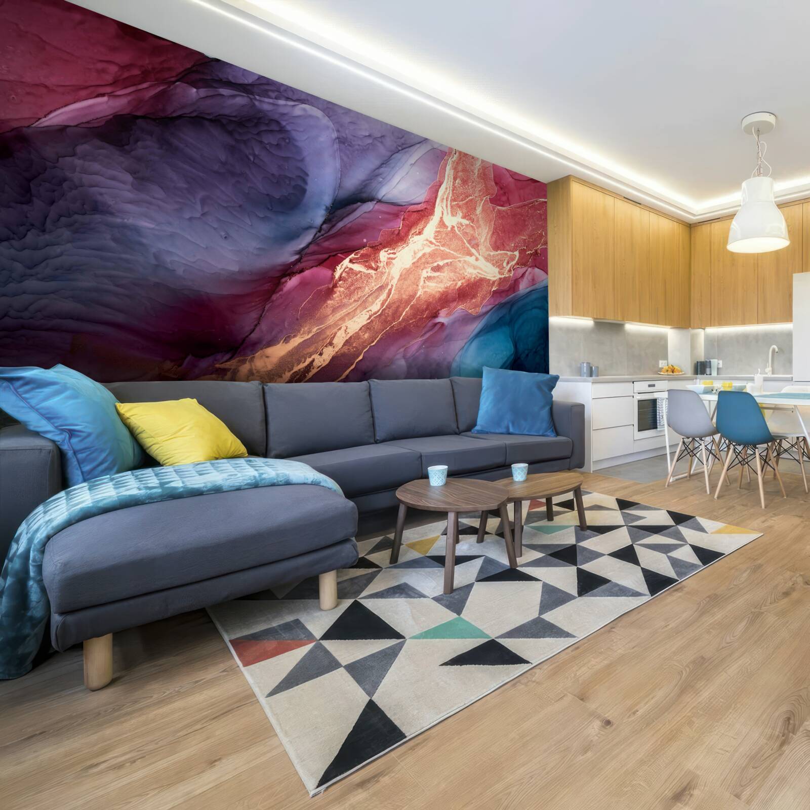 Fototapeta jasno zabarwiony dym