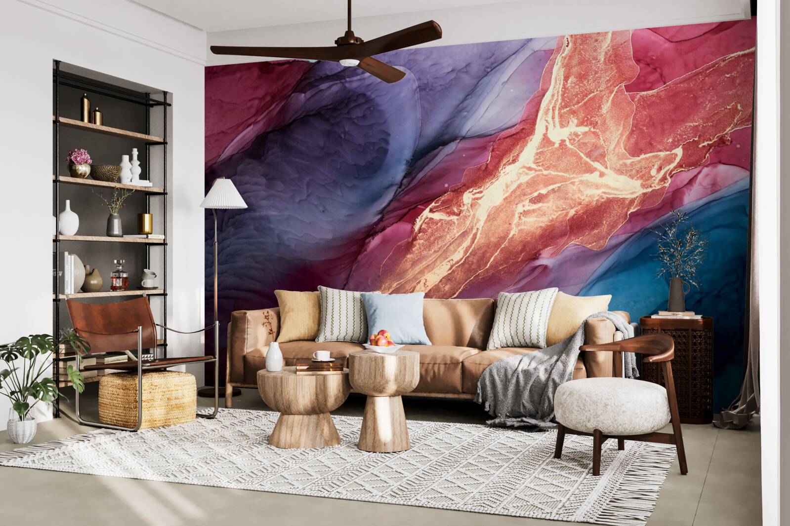 Fototapeta jasno zabarwiony dym