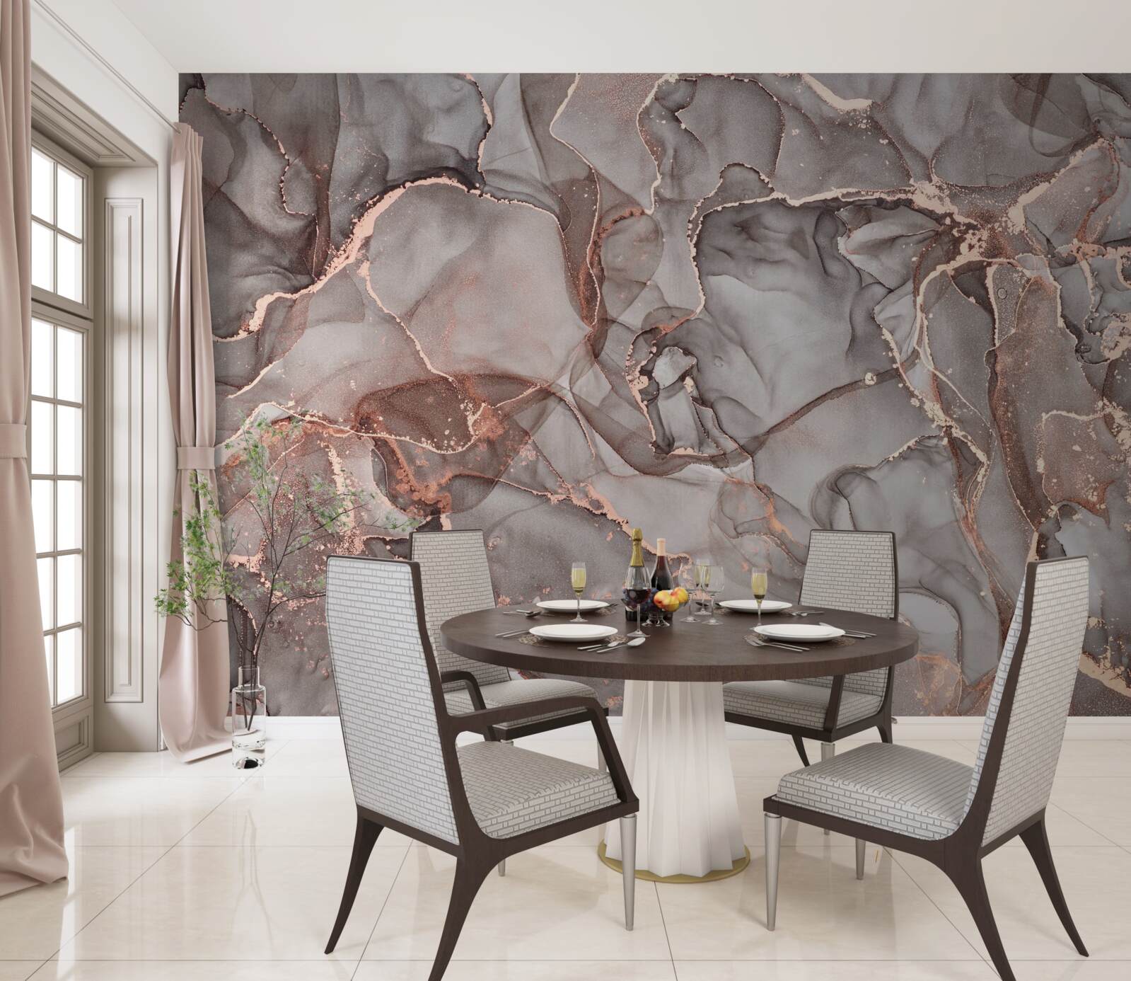 Fototapeta mokry srebrzysty płyn