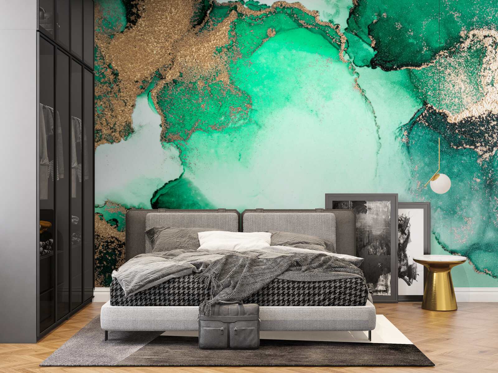 Fototapeta złoty zielony streszczenie tło