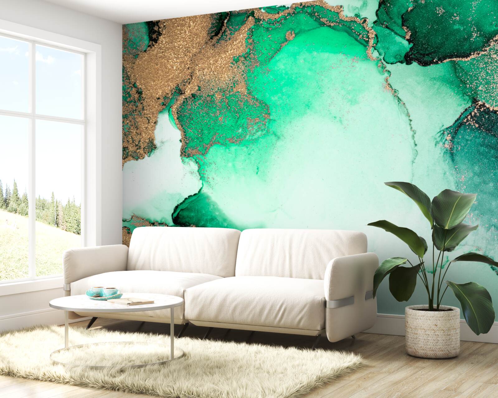 Fototapeta złoty zielony streszczenie tło