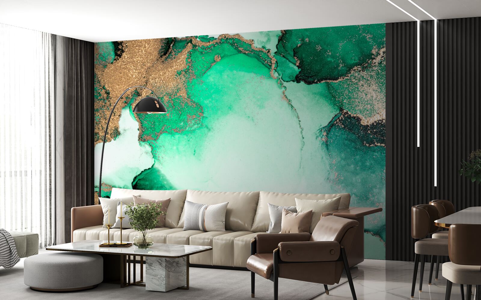 Fototapeta złoty zielony streszczenie tło