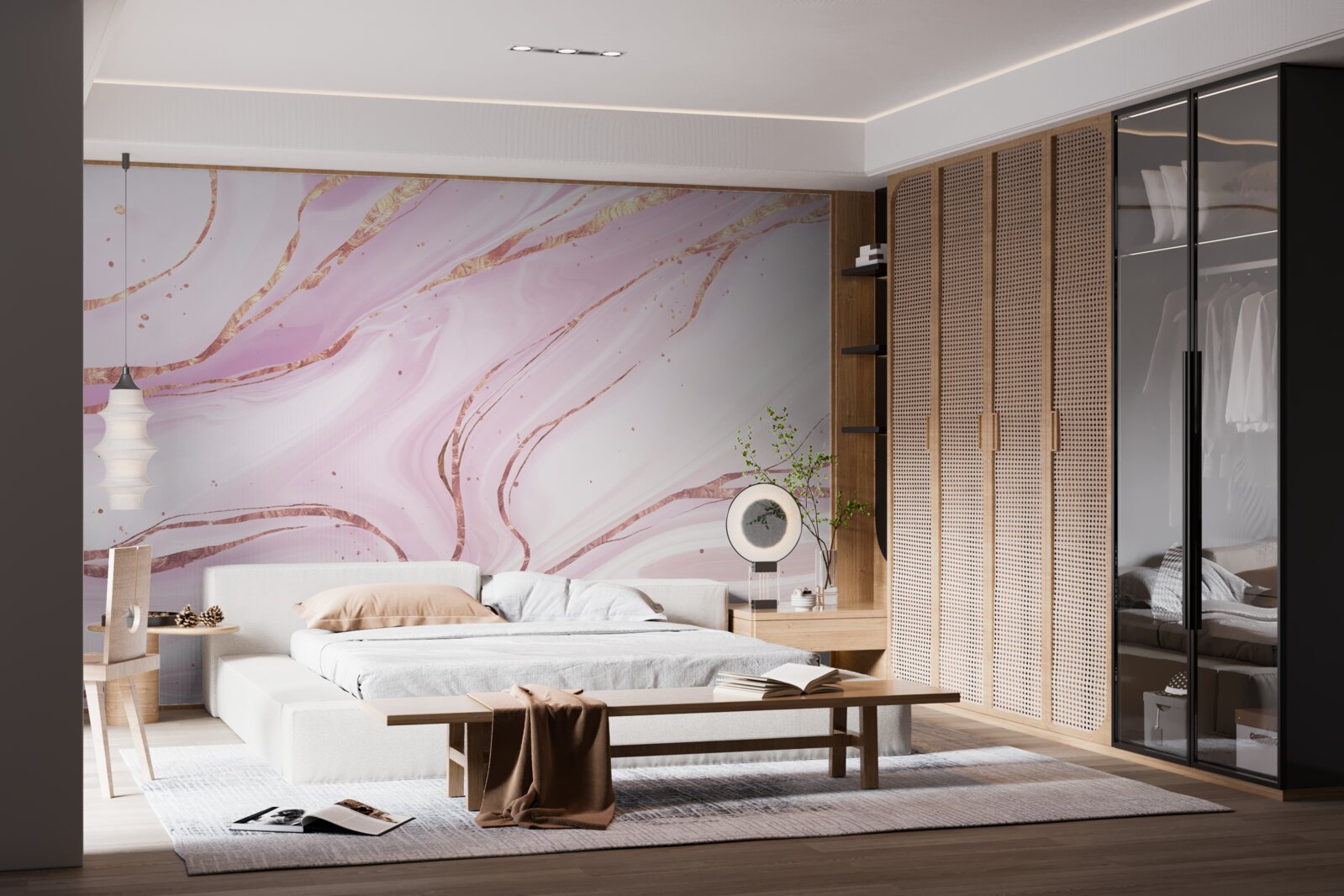 Fototapeta marmur w różowym przykurzonym odcieniu