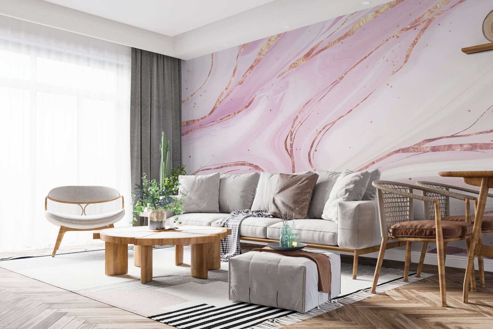 Fototapeta marmur w różowym przykurzonym odcieniu