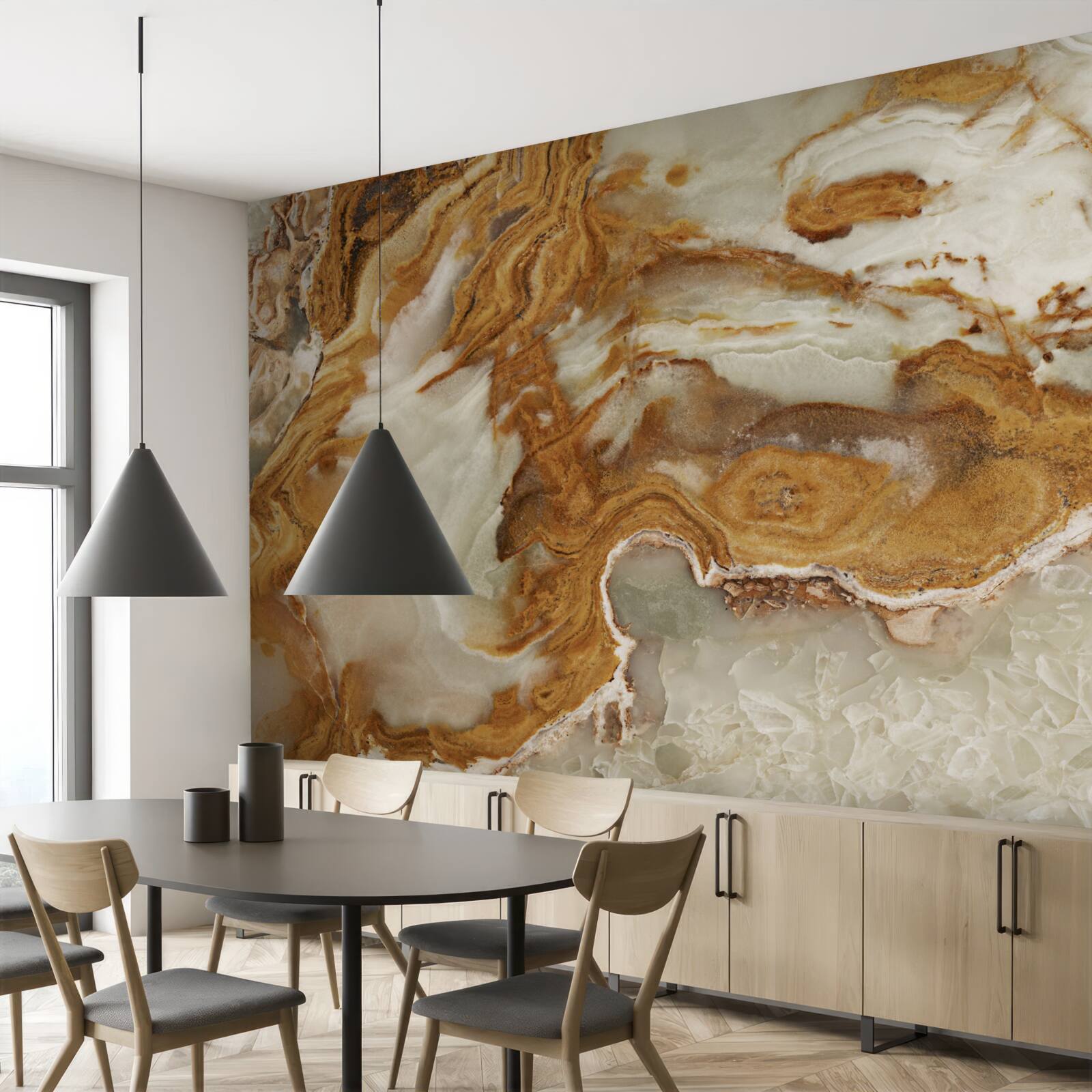 Fototapeta biały marmur z brązowymi żyłkami