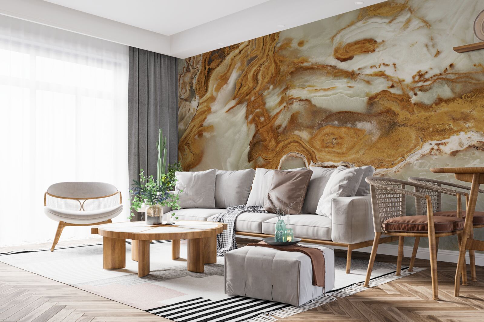 Fototapeta biały marmur z brązowymi żyłkami