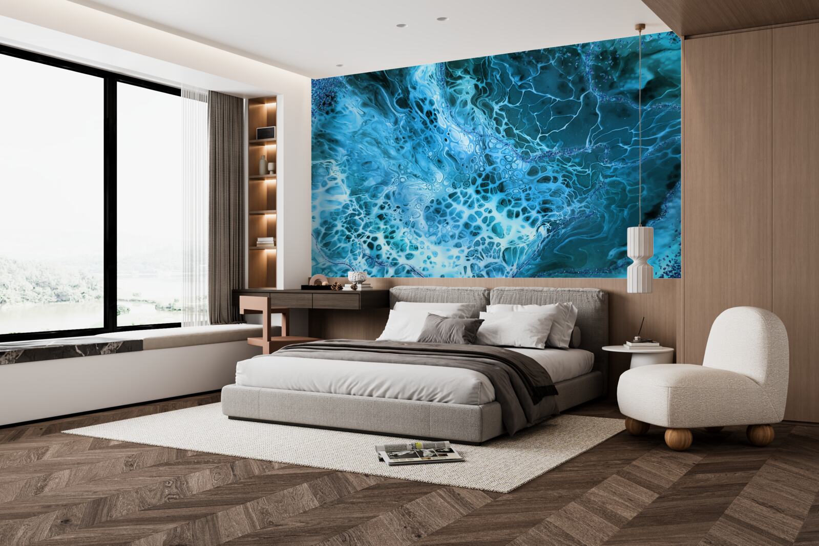 Fototapeta bulwy akrylowe w kolorze niebieskim