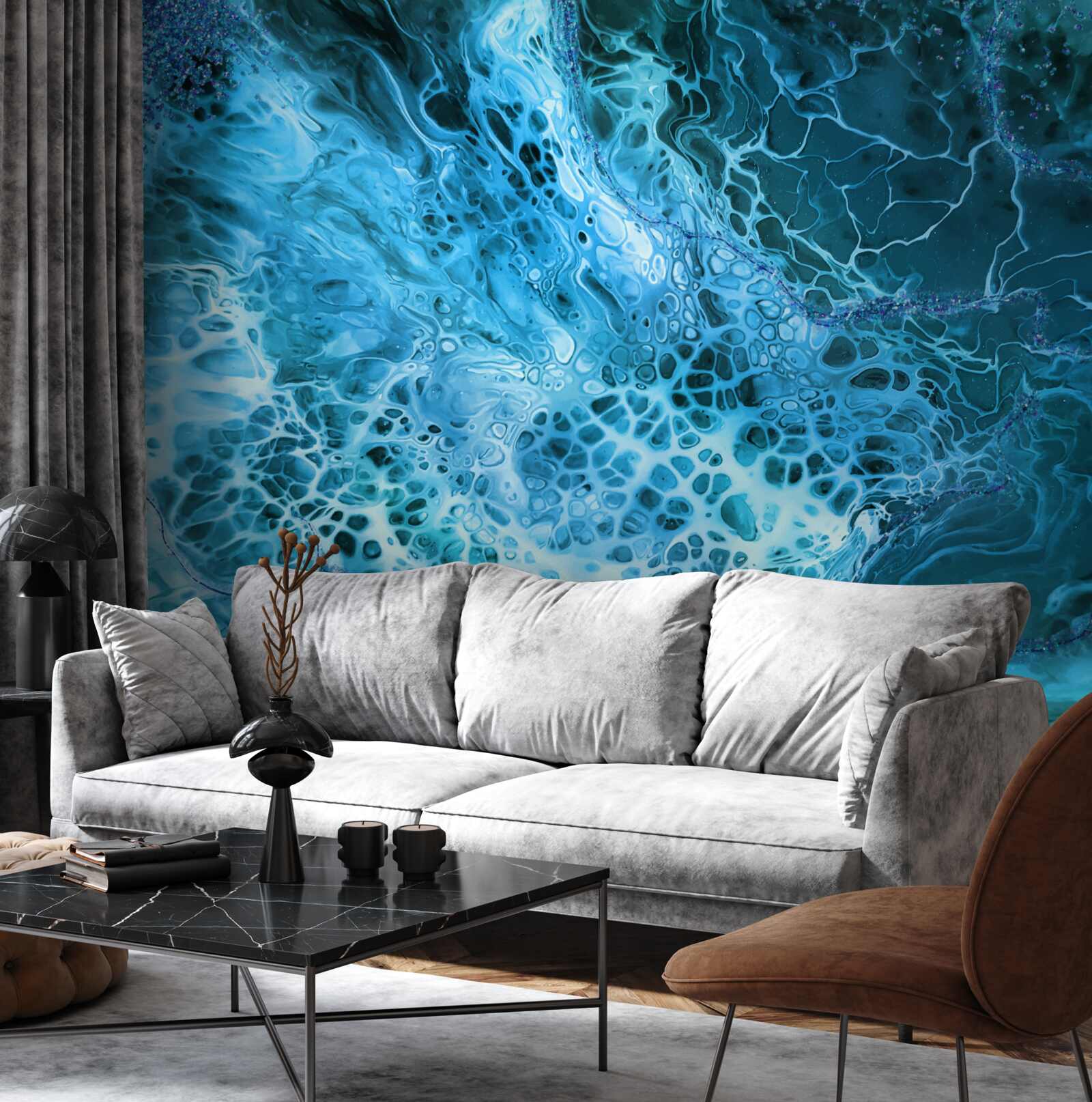 Fototapeta bulwy akrylowe w kolorze niebieskim