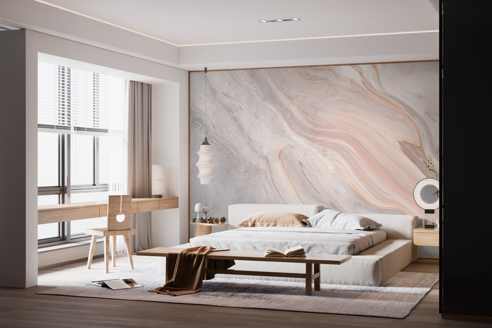 Fototapeta miękki marmur w pudrowych odcieniach