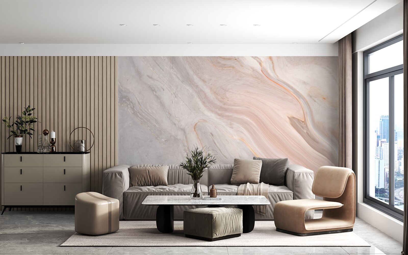 Fototapeta miękki marmur w pudrowych odcieniach