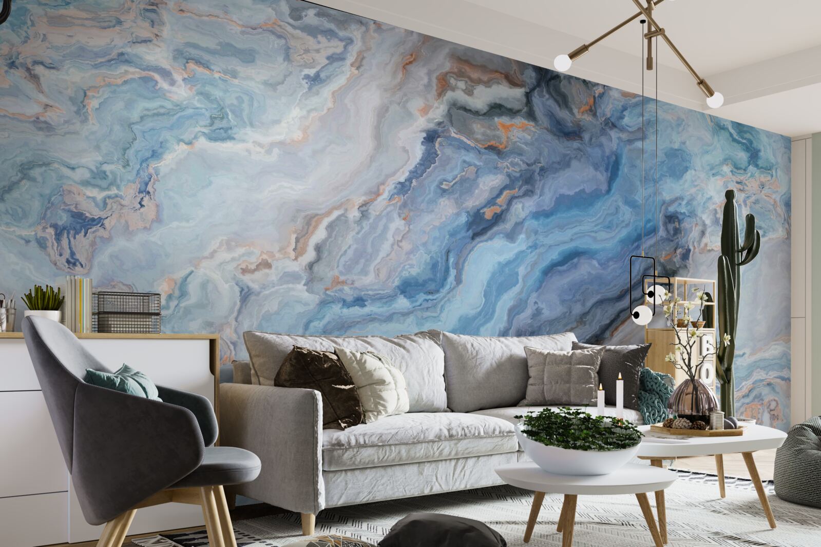 Fototapeta marmurowe tło z niebieskawym odcieniem