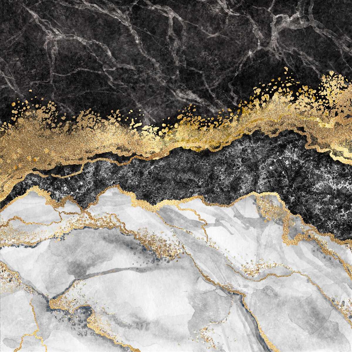 Fototapeta marmur ze złotem na czarnym tle
