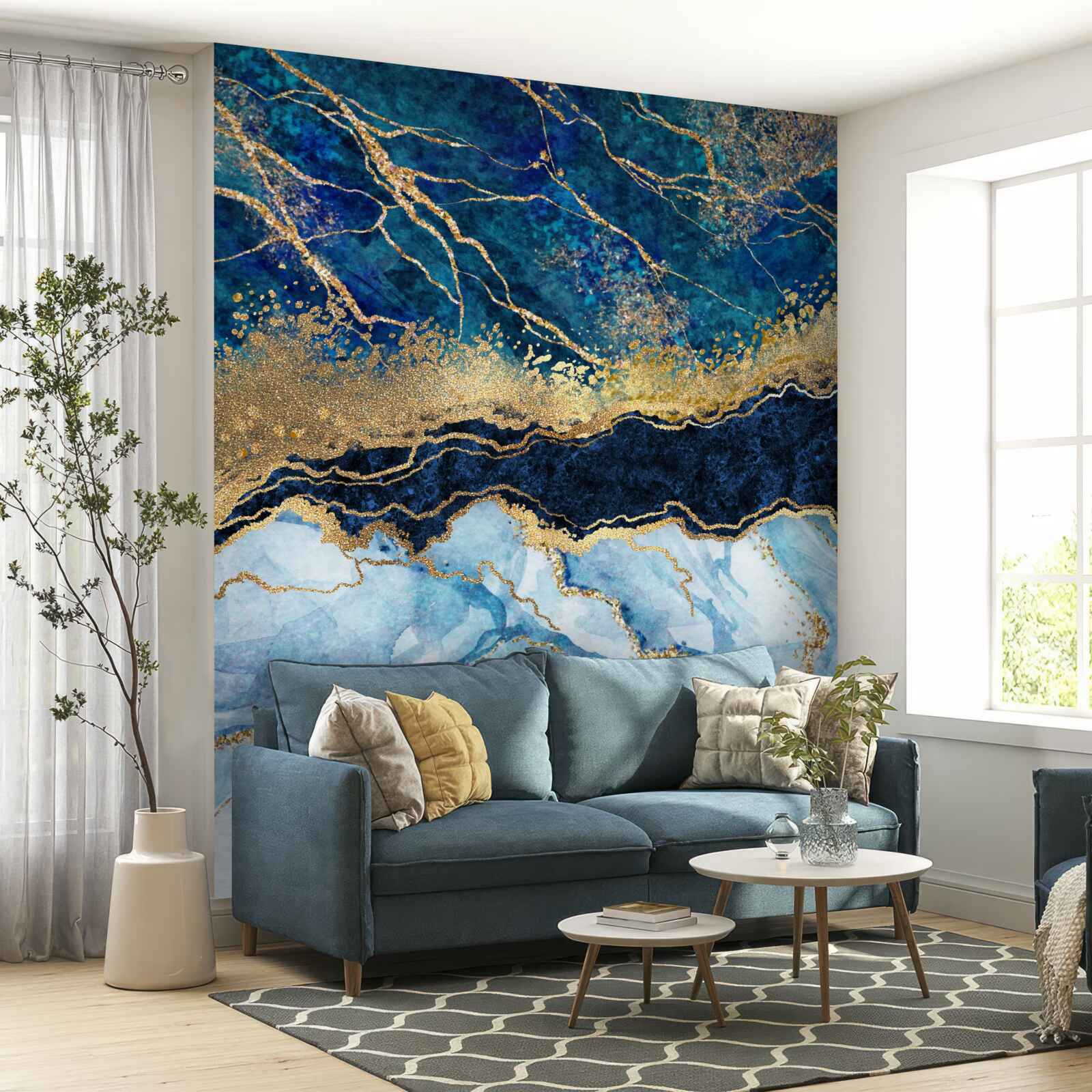 Fototapeta niebieskie marmurowe tło