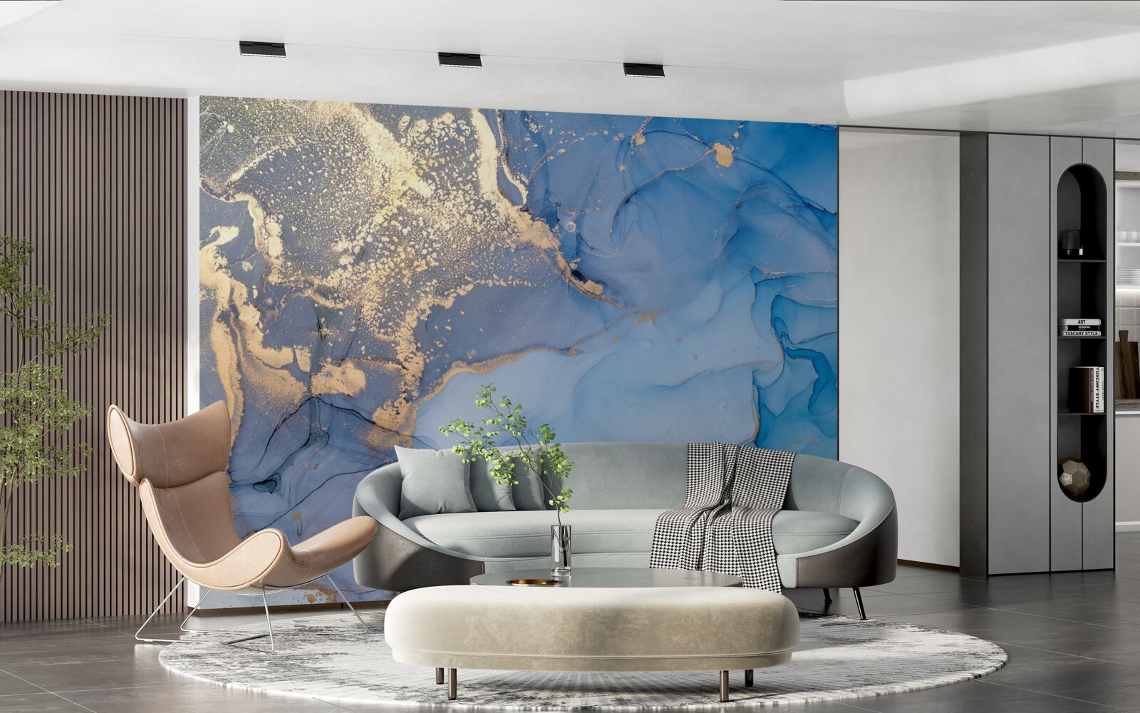 Fototapeta złoty płyn z niebieskim