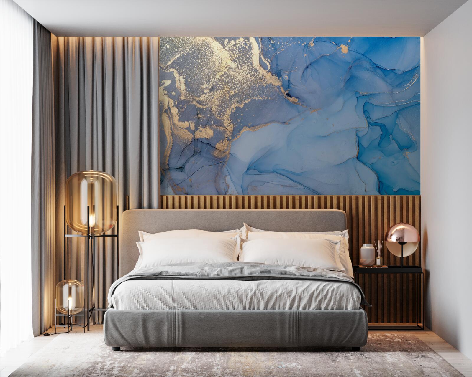 Fototapeta złoty płyn z niebieskim