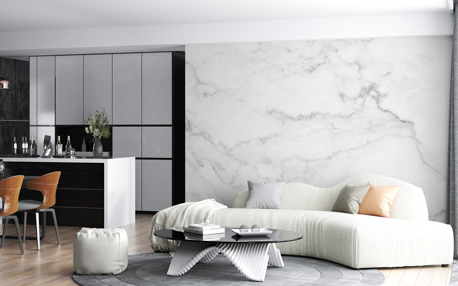 Fototapeta szaro-biały marmur