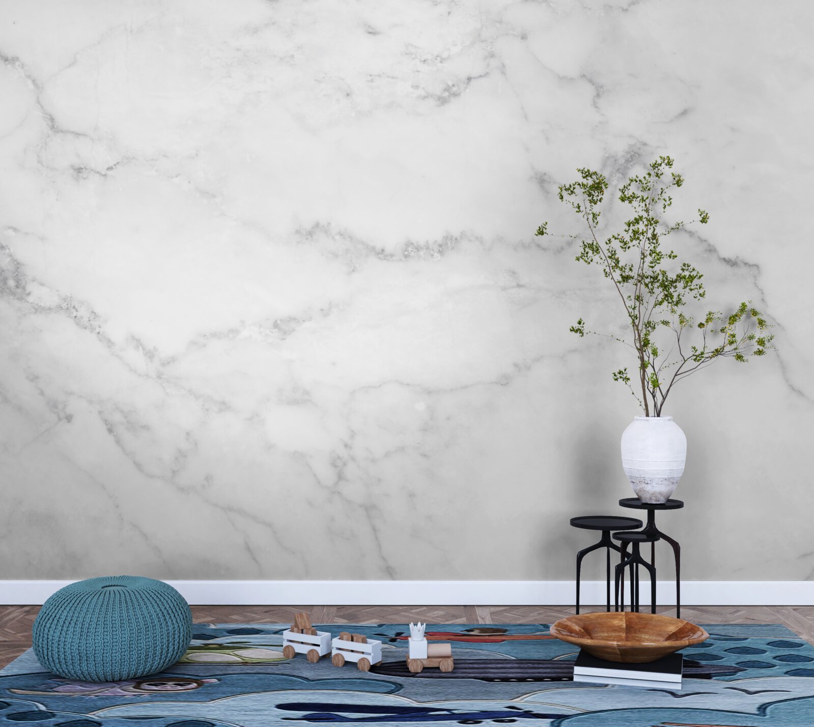 Fototapeta szaro-biały marmur